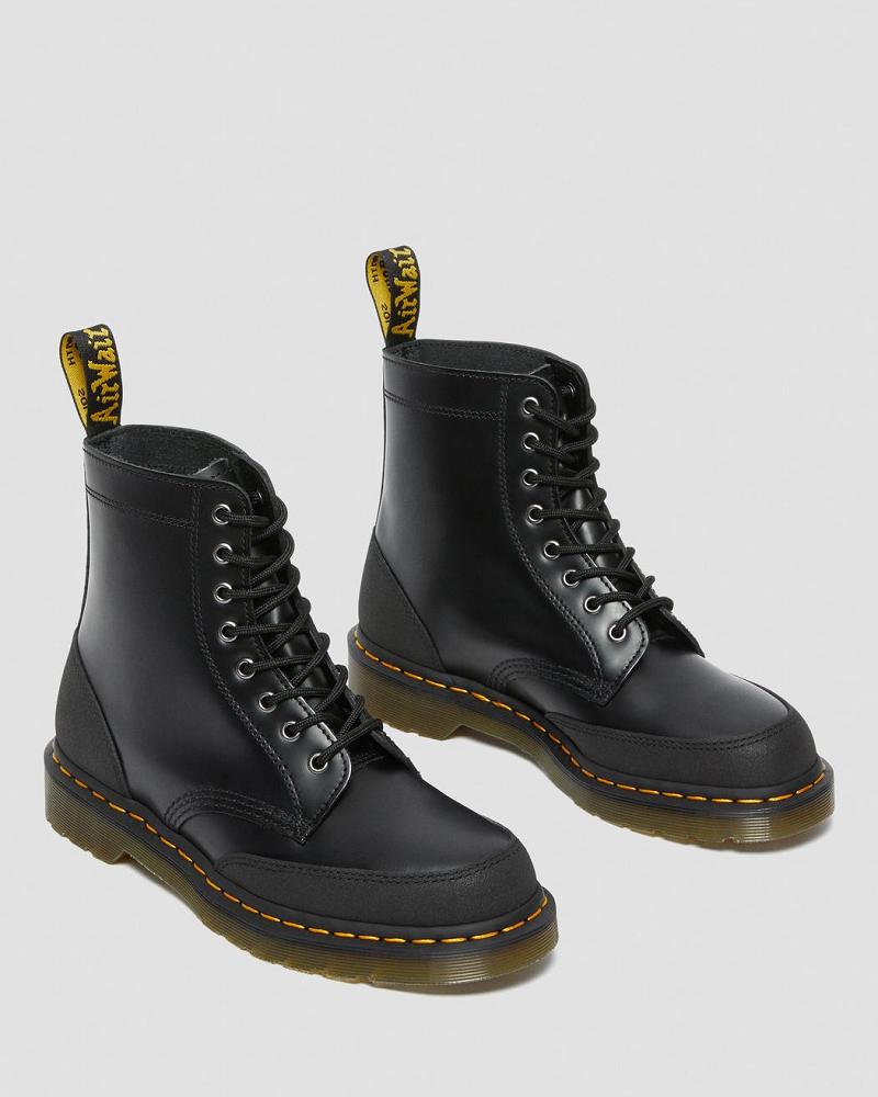 Dr Martens 1460 Guard Panel Lær Snørestøvletter Dame Svarte | Norge 609WNB